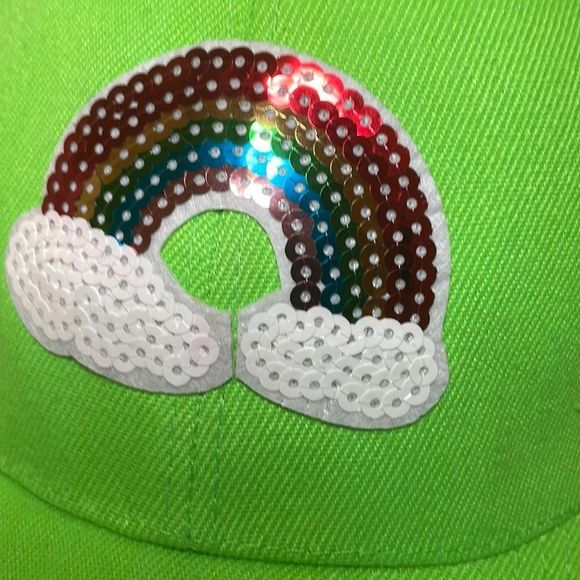 🌈 Bright Green Rainbow Baseball Cap 🌈 - Picture 3 of 14